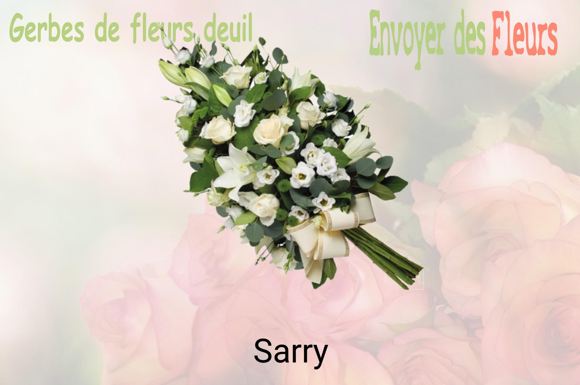 Gerbe de fleurs de deuil livrée à Sarry